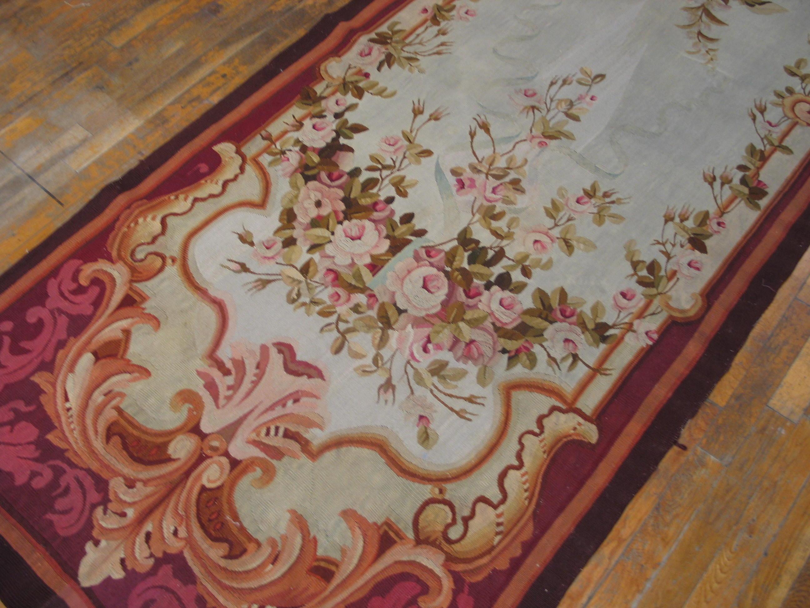 Late 19th Century Antique European Tapestry Rug 3' 9