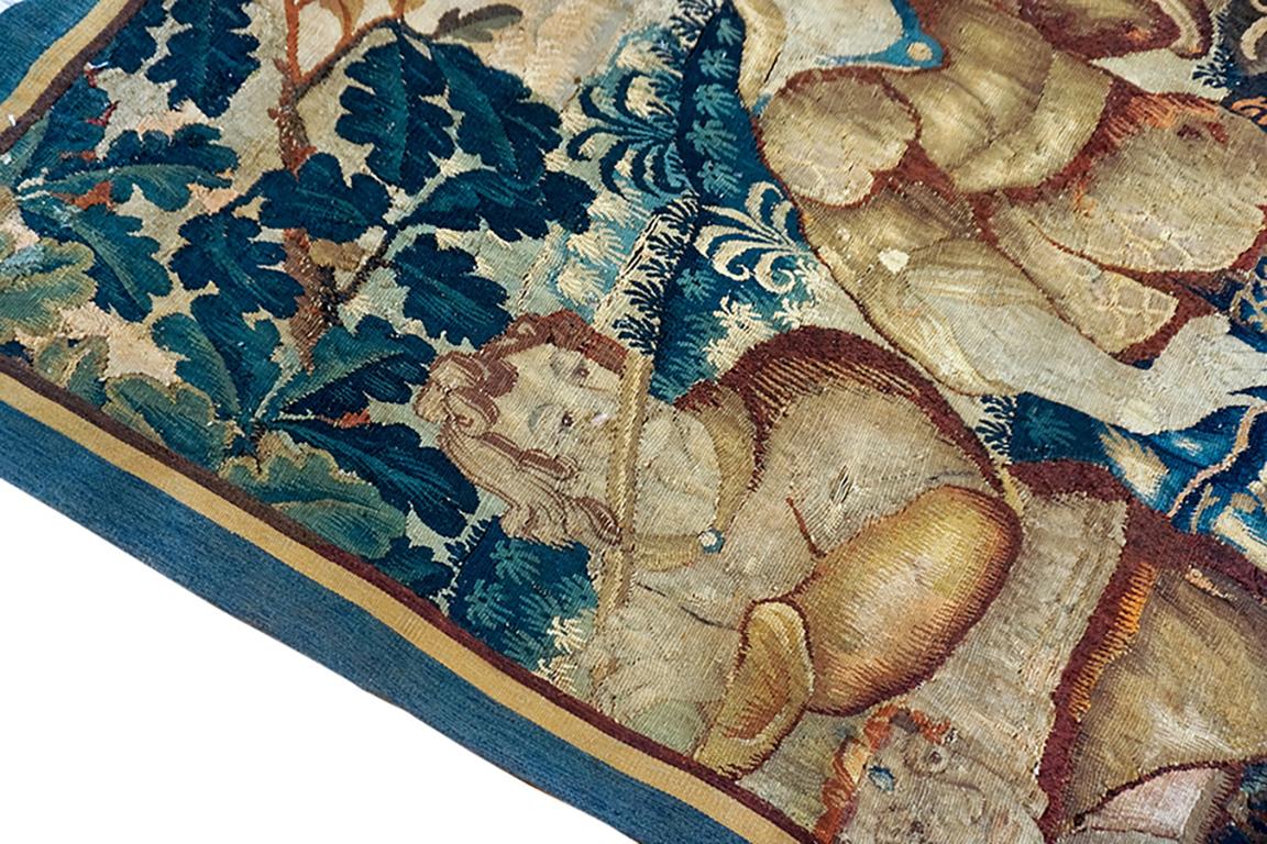 Metà XVII secolo Tappeto antico ad arazzo europeo 5'9