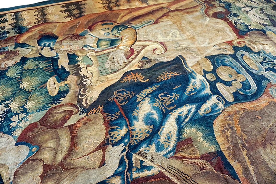 Tappeto antico ad arazzo europeo 5'9