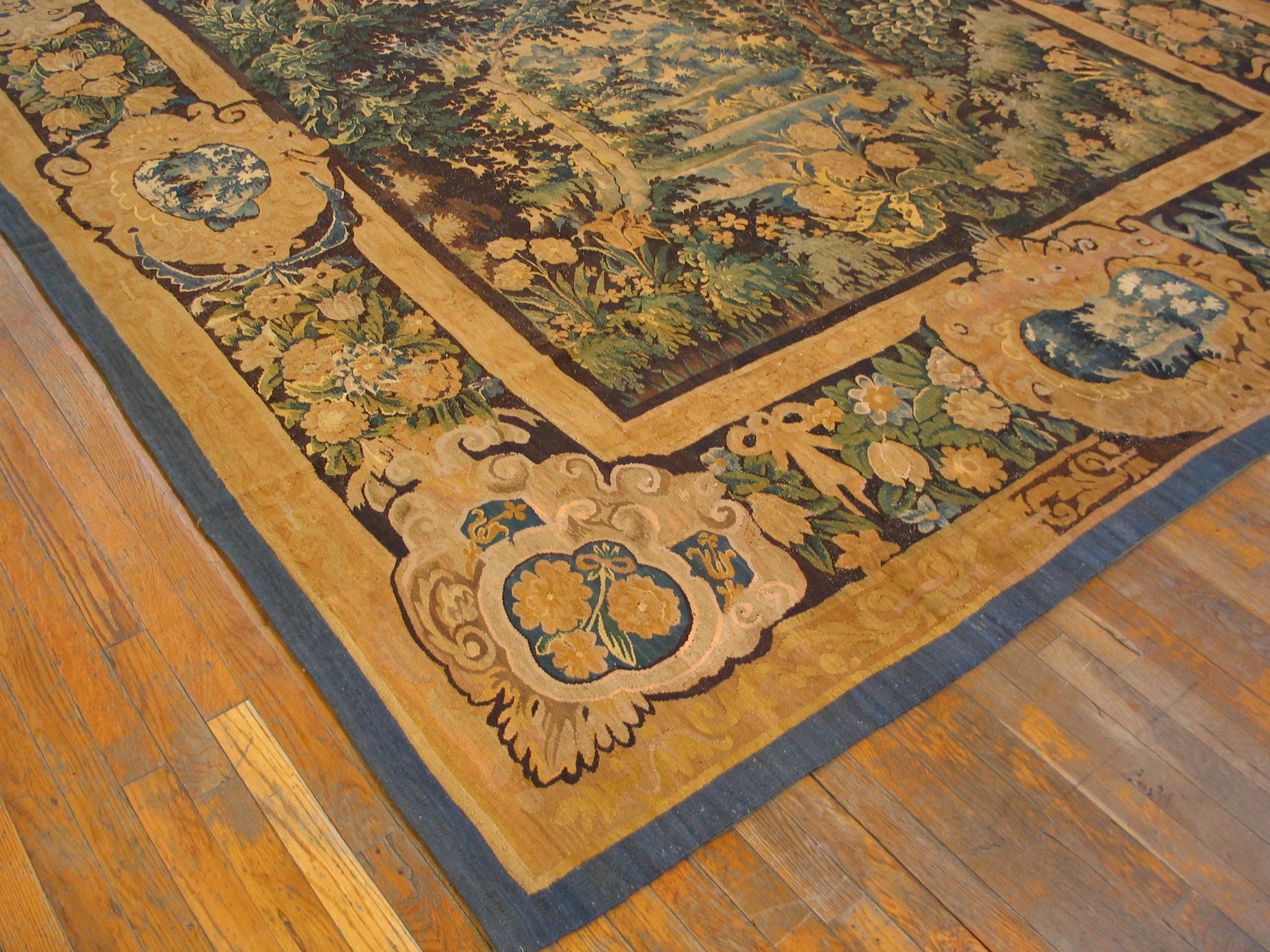 Hand-Knotted 18th Century French Verdure Tapestry ( 9'8