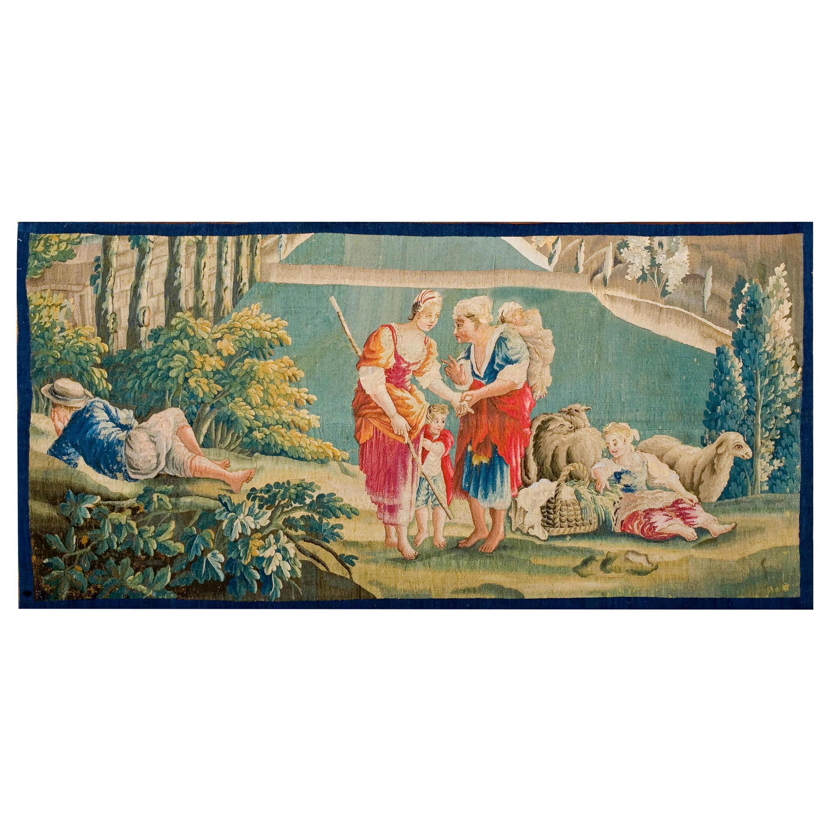 Antique European Tapestry Rug For Sale
