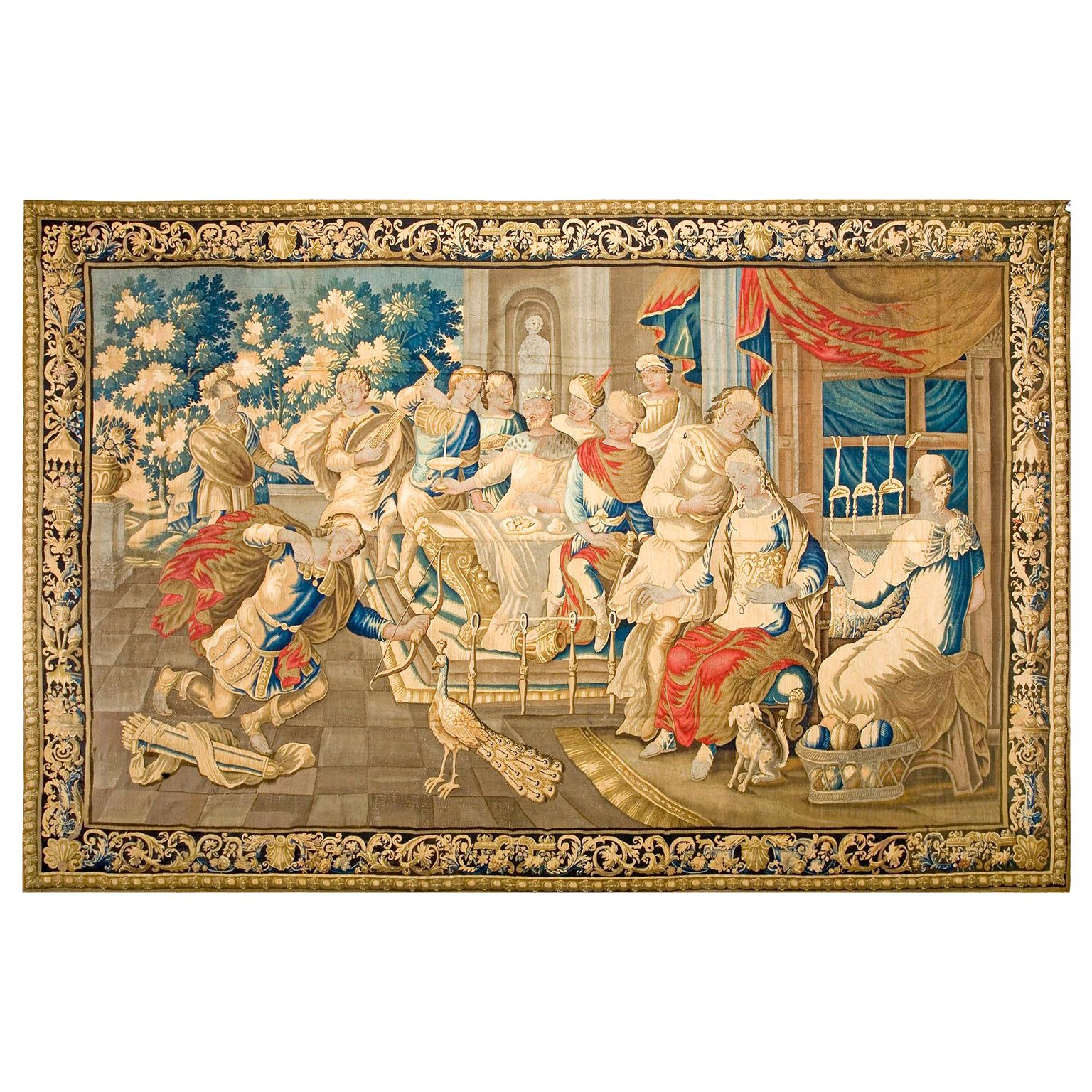 Mid 17th Century Brussels Tapestry ( 10'6" x 15'6" - 320 x 472 ) For Sale