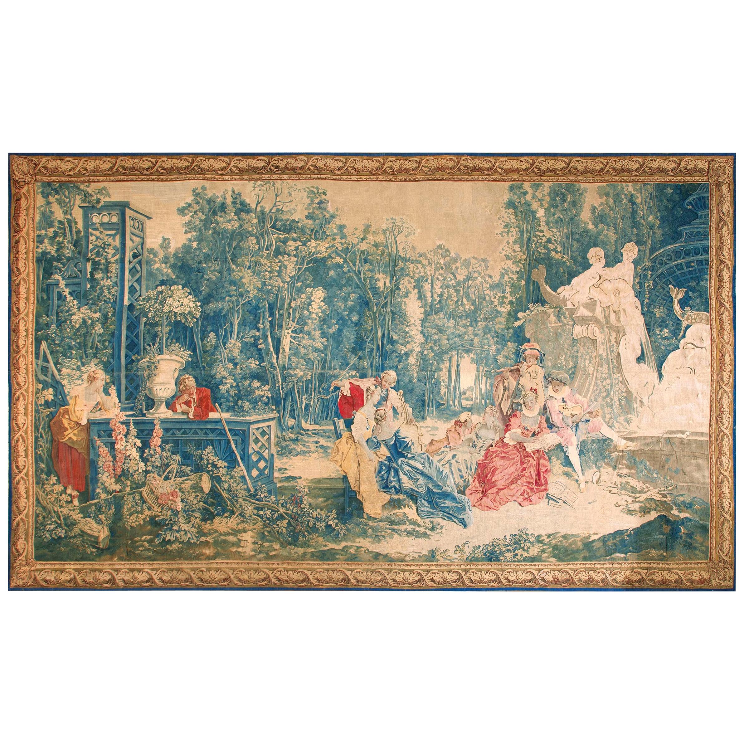 Antique European Tapestry Rug For Sale