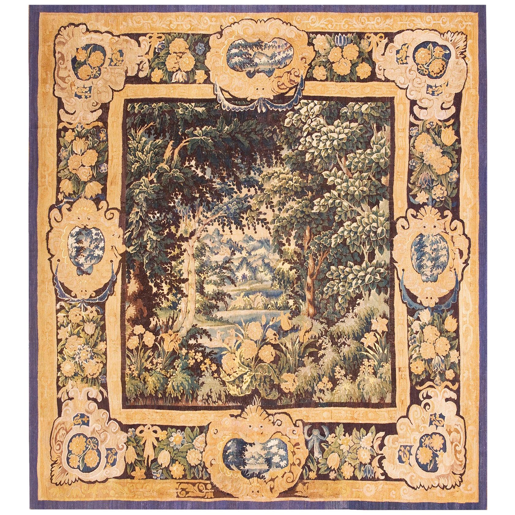18th Century French Verdure Tapestry ( 9'8" x 10'4" - 295 x 315 ) For Sale