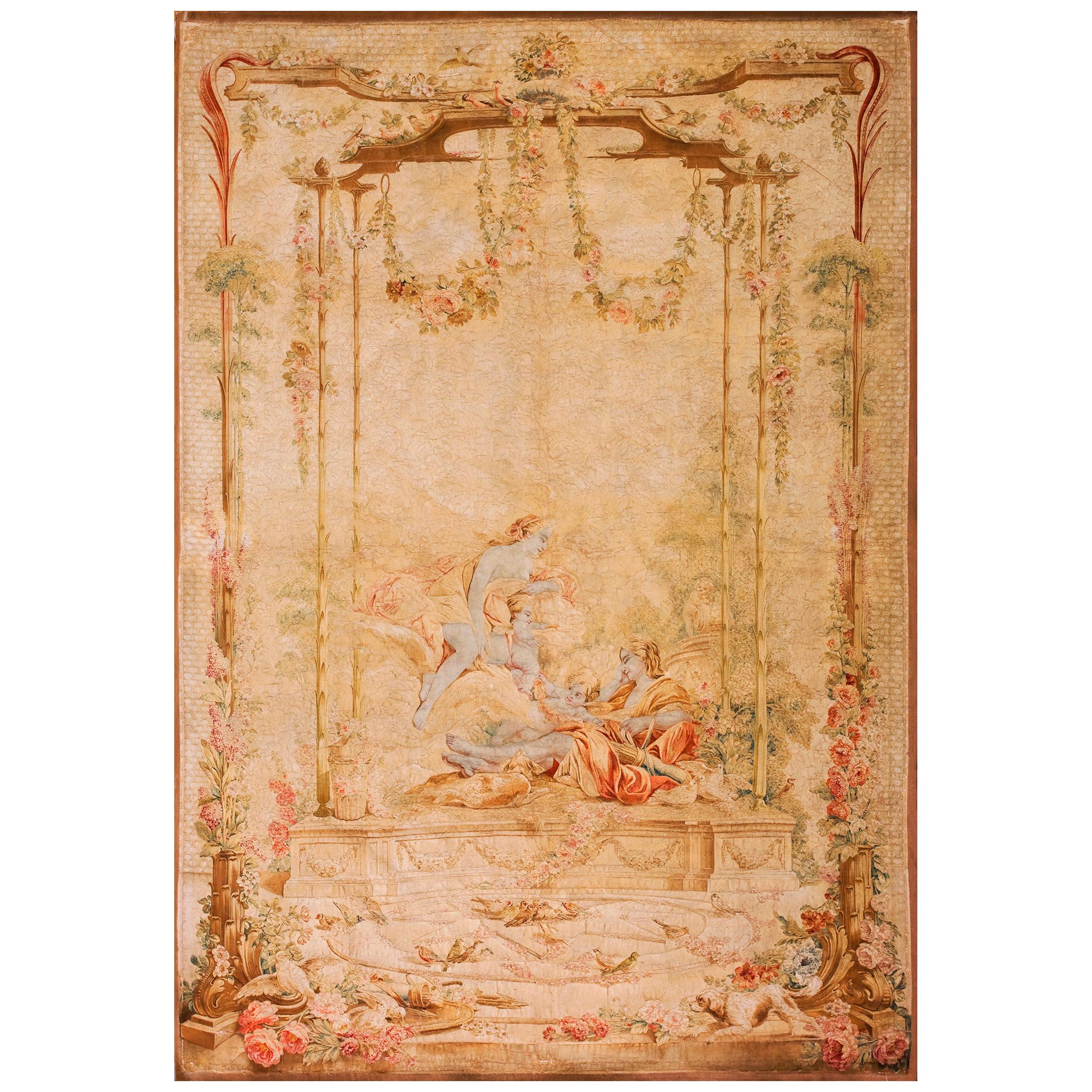Tapisserie française du milieu du XVIIIe siècle de Beauvais ( 6' 4"" x 9' - 193 x 274 cm) en vente