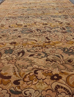 Antique European Tapestry Rug with Floral and Vine Design 4'0" x 9'5"