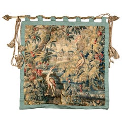 Antique European Tapestry with River Landscape