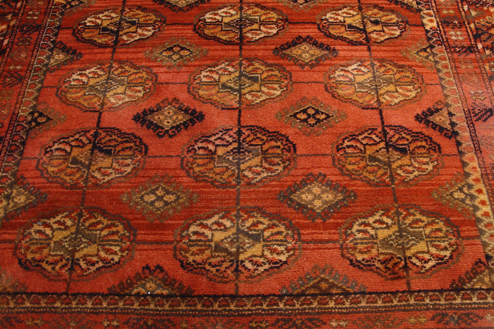 Machine-Made Antique European Tekke Tribal Carpet For Sale