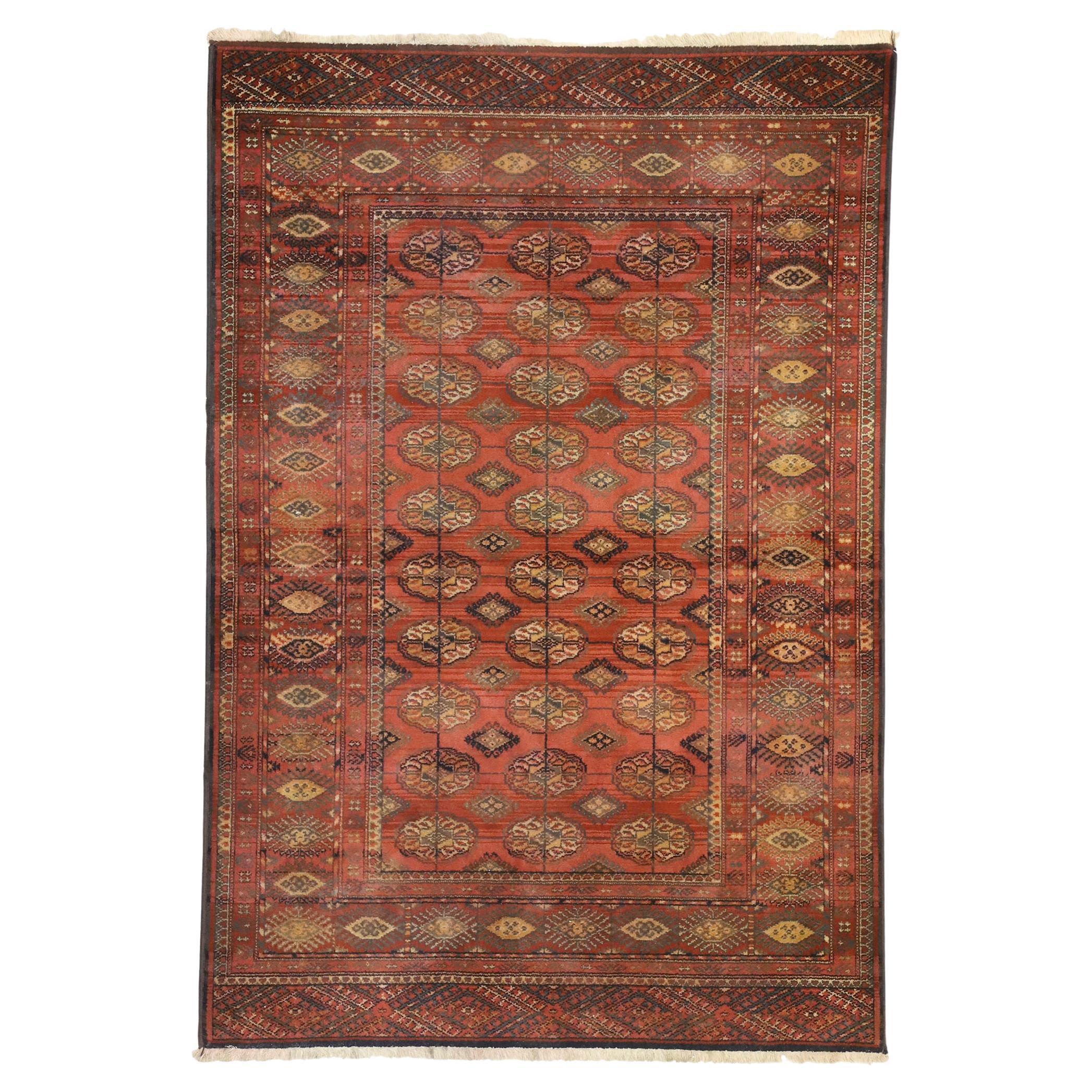 Antique European Tekke Tribal Carpet For Sale
