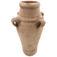 Antique European Terracotta Four-Handle Storage Jar with Incised Decoration