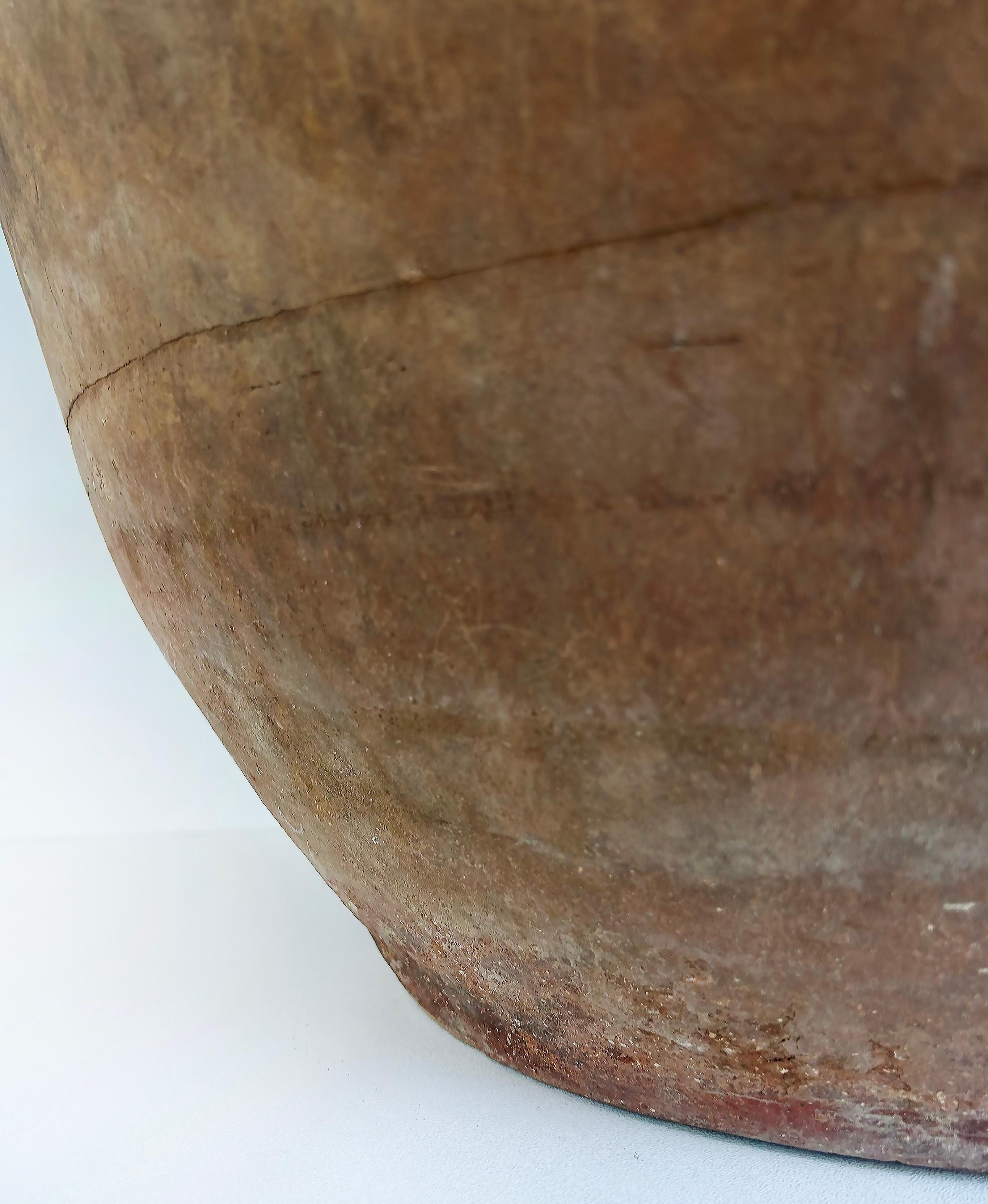 Antique European Terracotta Olive Jar Planter Urn 3