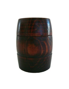 Antique European Treen 'Barrel Form' Softwood Box or Caddy, Early 19th Century