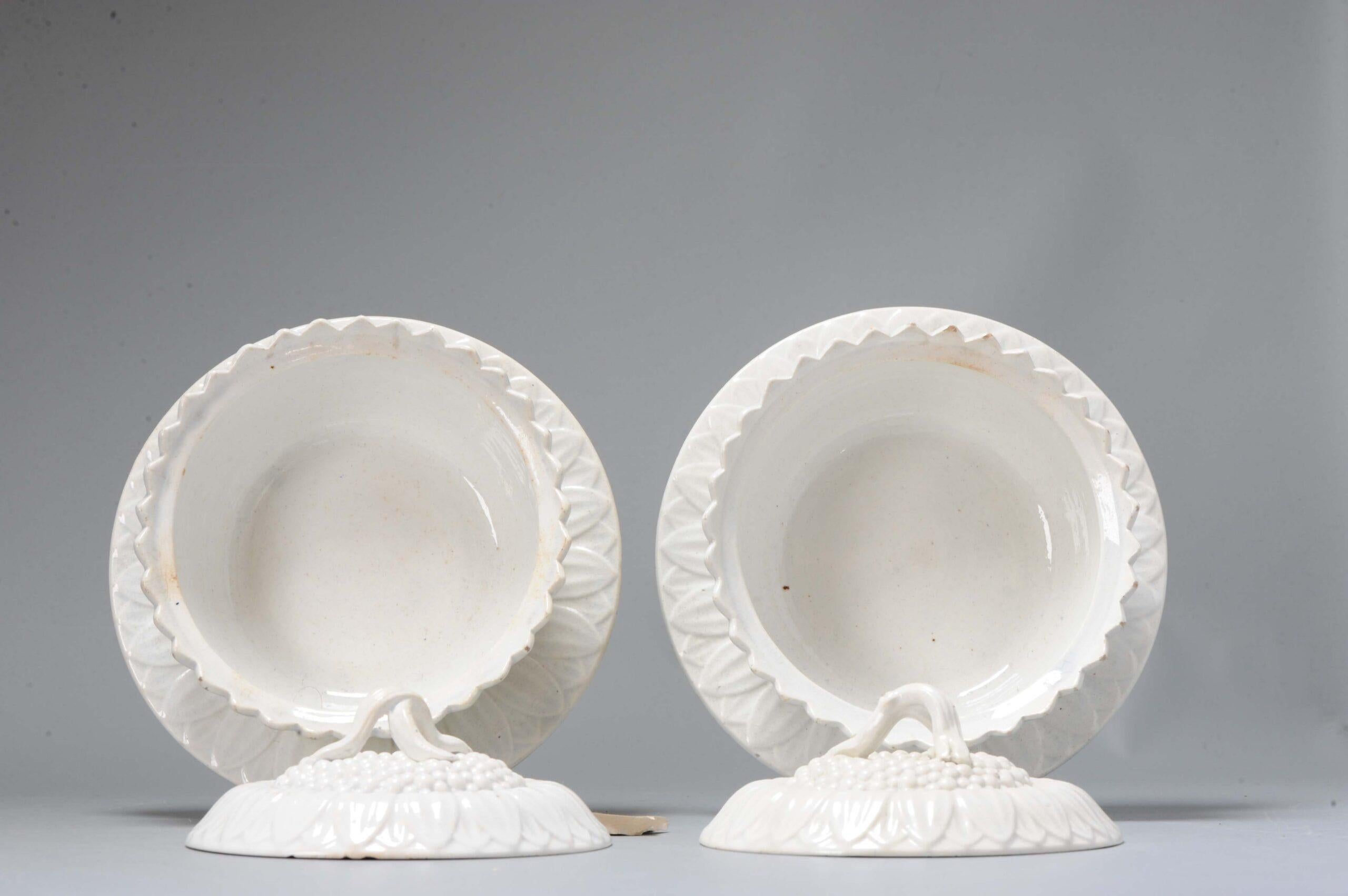 Porcelain Antique European Tureens in Flower Shape in Chinese Style, 19th Century For Sale