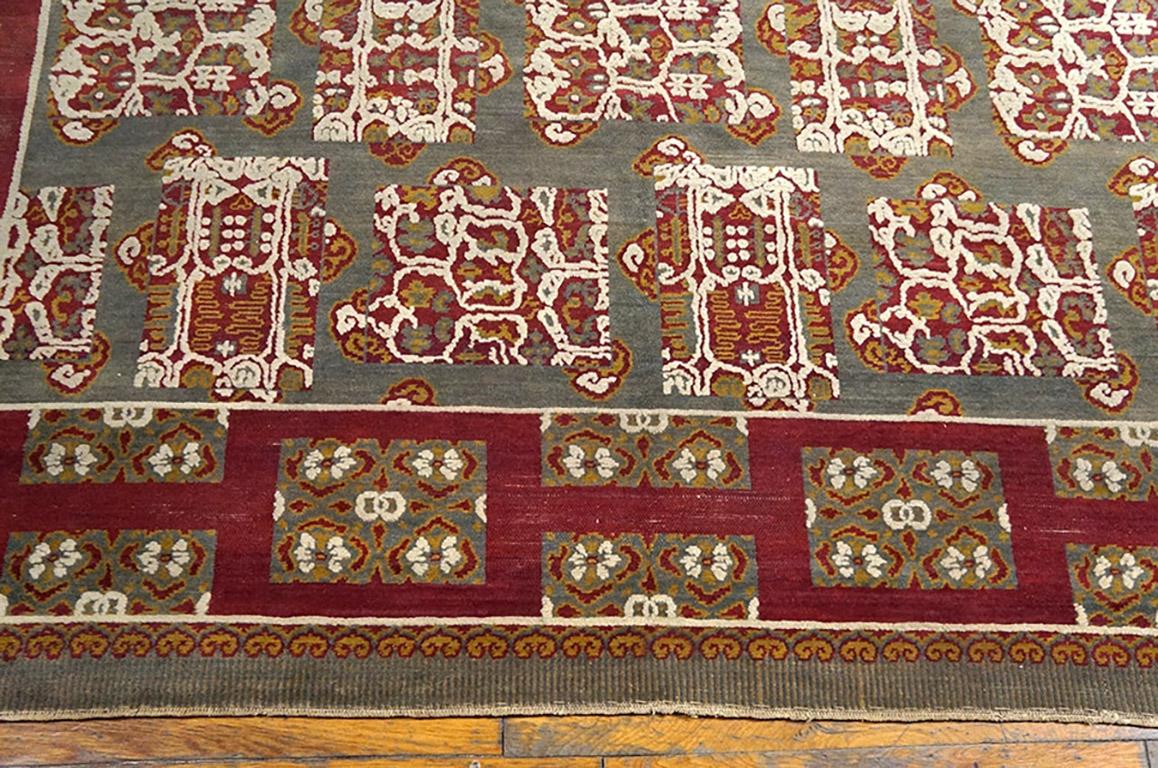 19th Century Ukrainian Pile Carpet ( 6'3