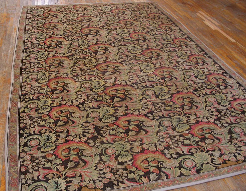 Hand-Woven Mid 19th Century Ukrainian Carpet ( 7'9