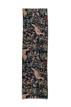Antique European Verdure Tapestry Runner with Birds and Floral Motifs