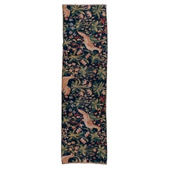 Antique European Verdure Tapestry Runner with Birds and Floral Motifs