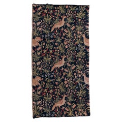 Antique European Verdure Tapestry with Birds and Blossoms