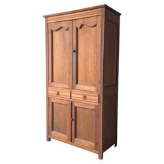 Antique European Walnut Armoire Pantry Cabinet