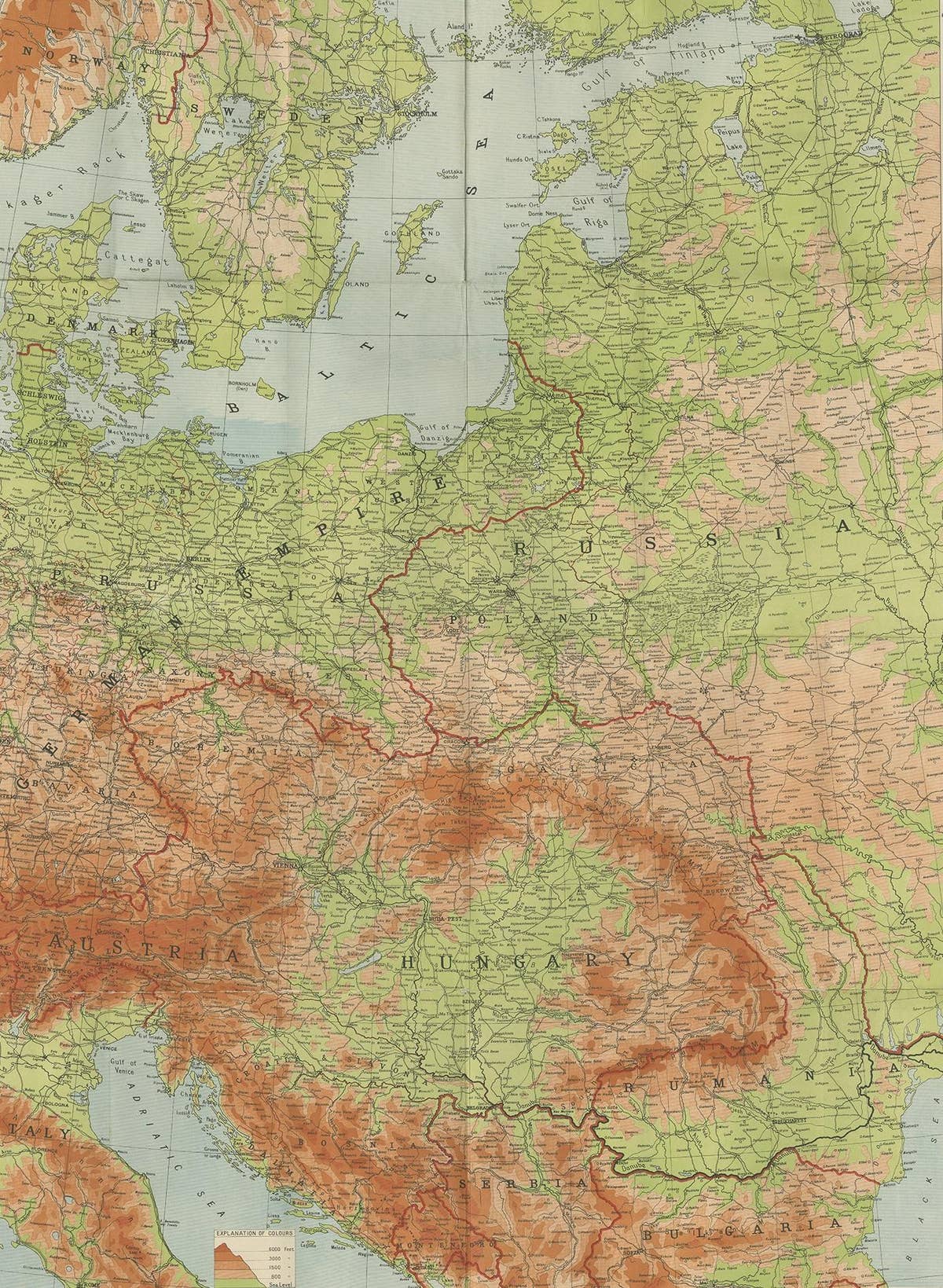 Antique European War Folding Map, ‘circa 1915’