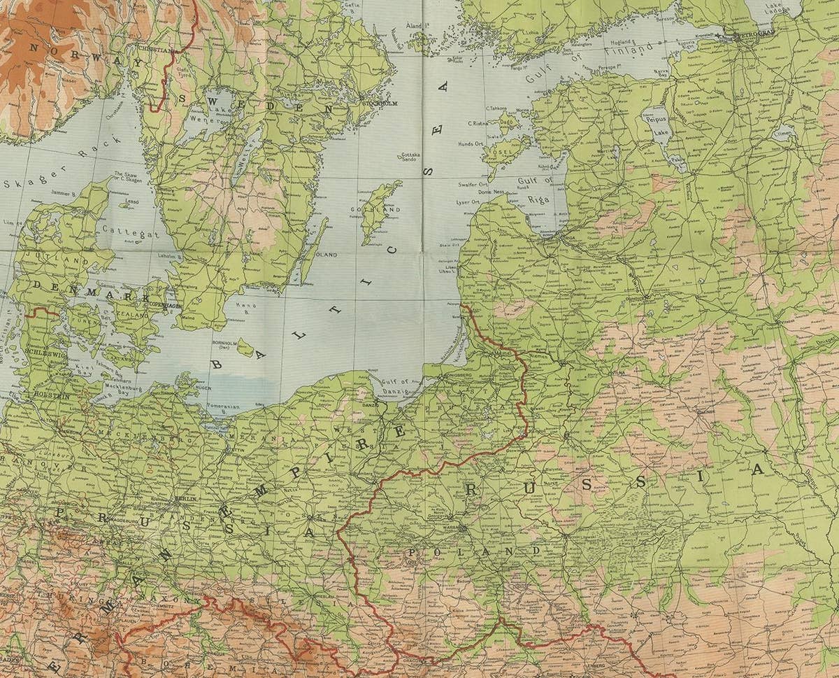 Antique European War Folding Map, ‘circa 1915’