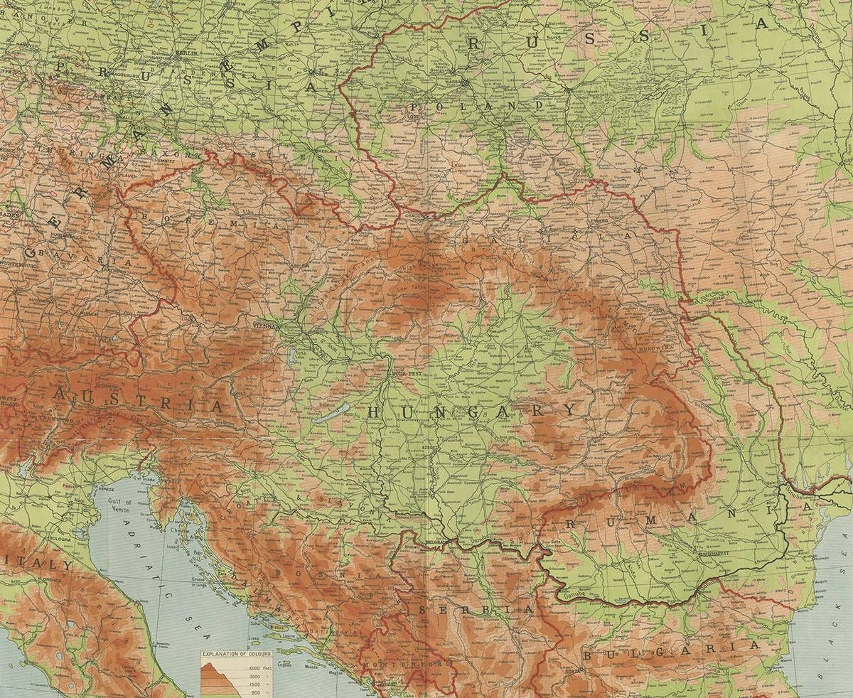 Antique European War Folding Map, ‘circa 1915’