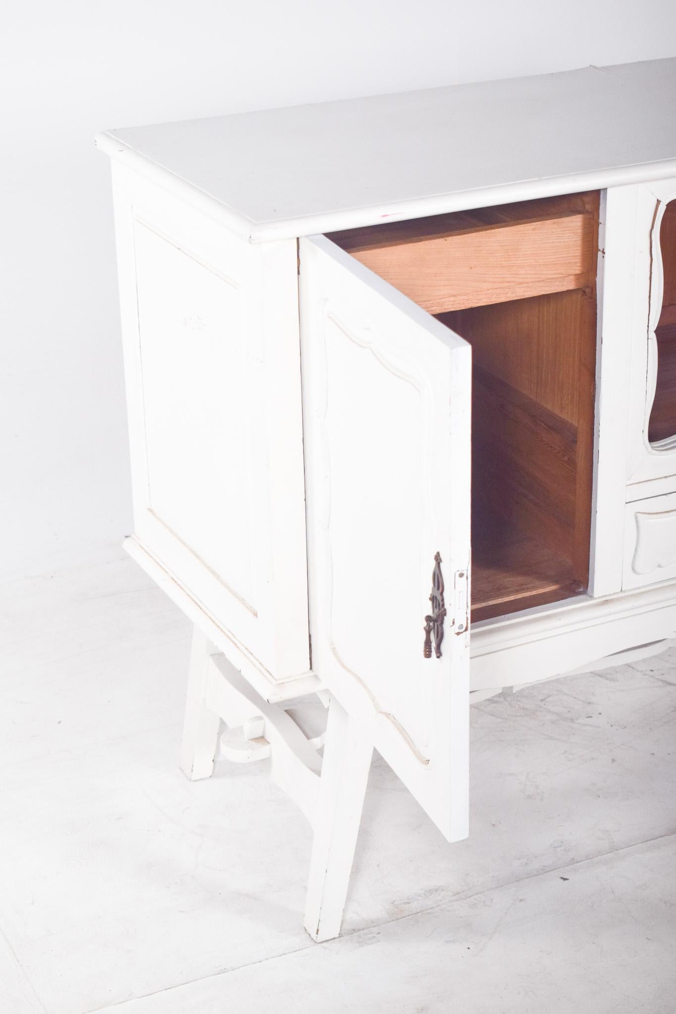 Antique European White Painted Sideboard For Sale 6
