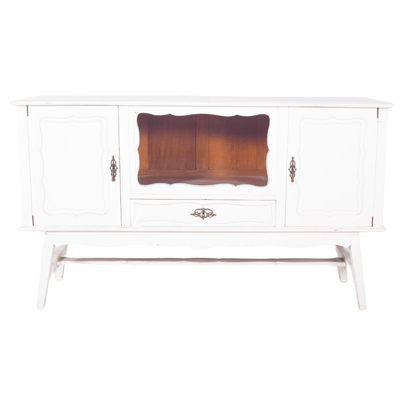 Antique European White Painted Sideboard For Sale
