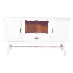 Antique European White Painted Sideboard