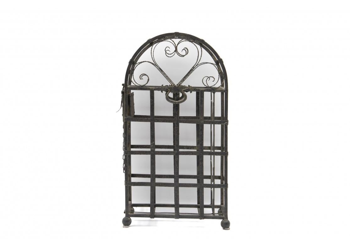 19th Century Antique European Wrought Iron Wine Cabinet