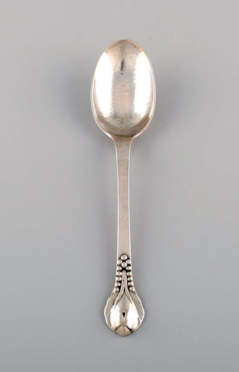 Antique Evald Nielsen Number 3 Dessert Spoon in Silver 830, circa 1920 For Sale