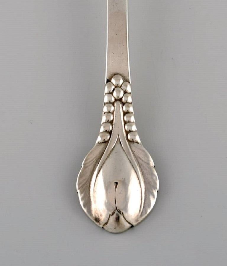Danish Antique Evald Nielsen Number 3 Dessert Spoon in Silver, Dated 1927 For Sale