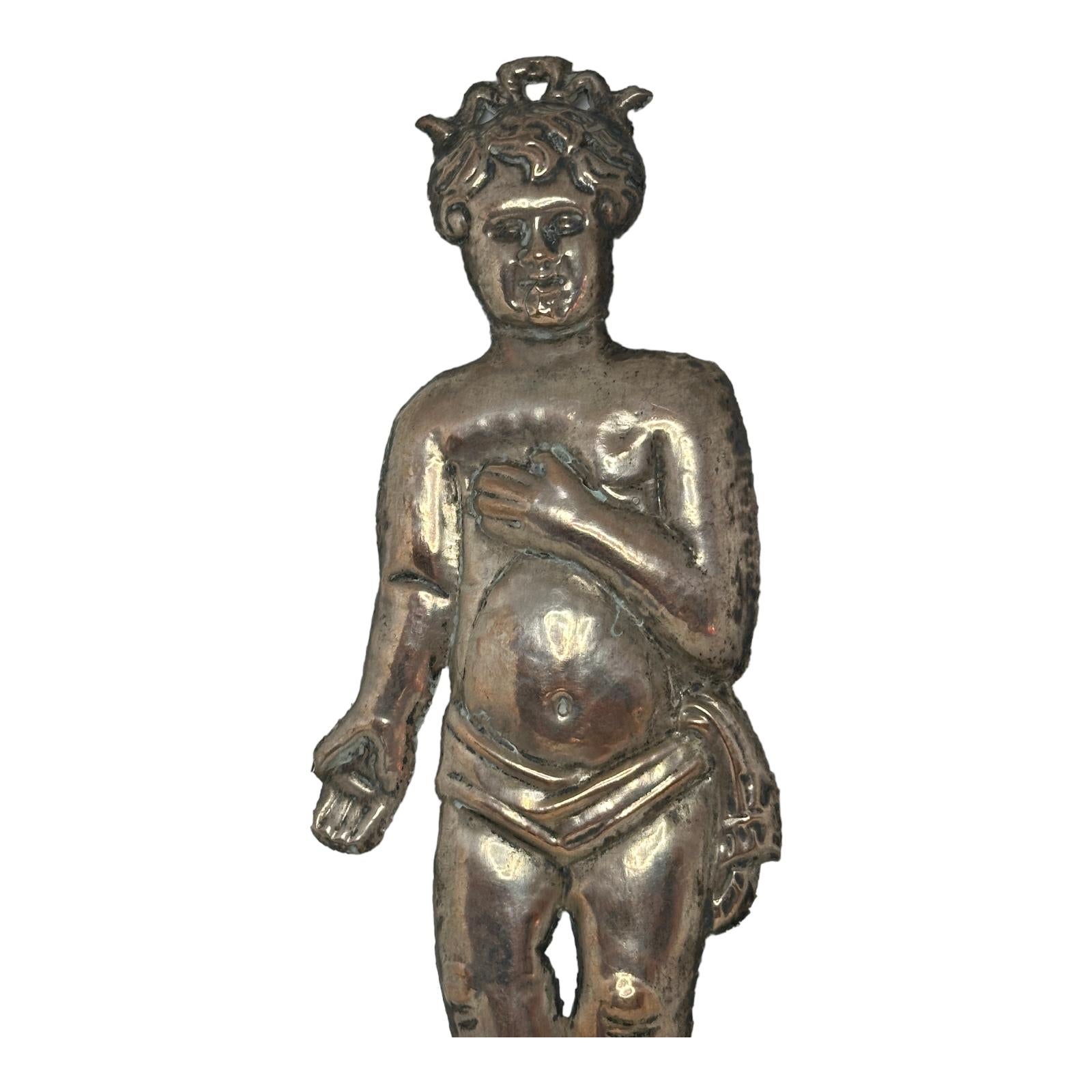 Folk Art Antique Ex voto Male Figure, Infant, Infant Jesus, Silver Italy 1900s For Sale