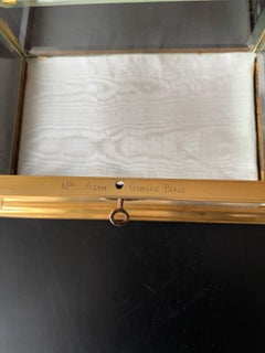 Antike außergewöhnliche Kunstschachtel aus vergoldetem Messing und abgeschrägtem Glas von Alphonse Giroux, Paris