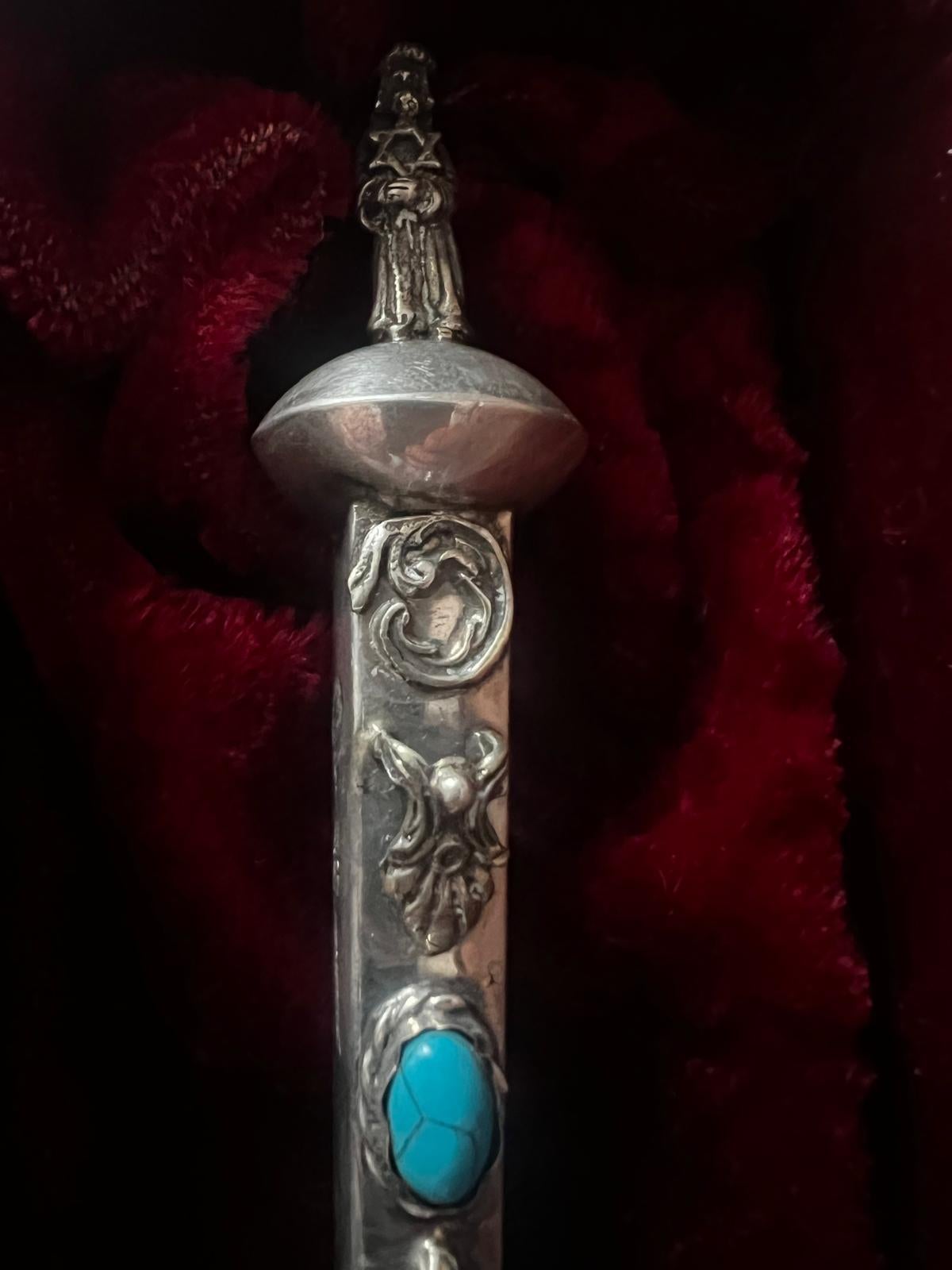 Antique point de croix judaïque exceptionnel Torah en argent sterling de 1844 Bon état - En vente à Doha, QA