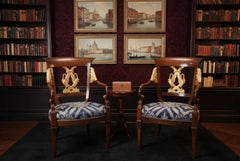 Antique Exceptional Pair Italian Neoclassical Armchairs Early 20th Century
