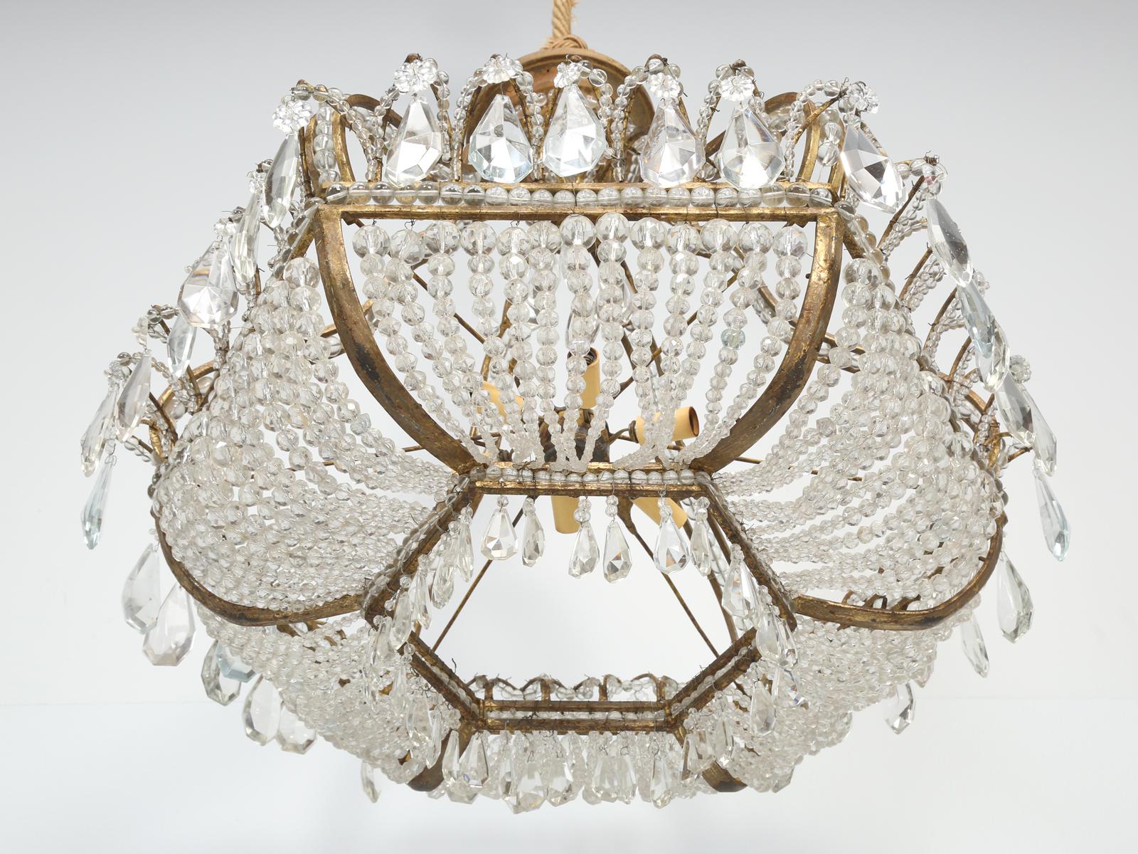 Antique Exceptional Six-Light Italian Chandelier with Original Canopy 10