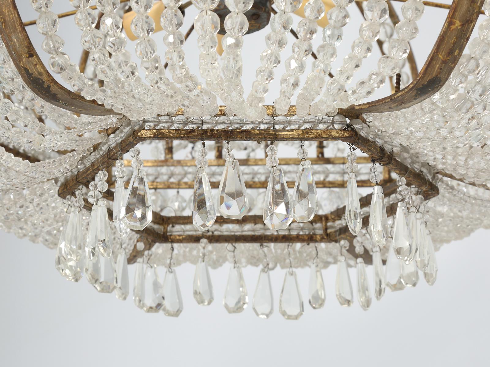 Antique Exceptional Six-Light Italian Chandelier with Original Canopy 13
