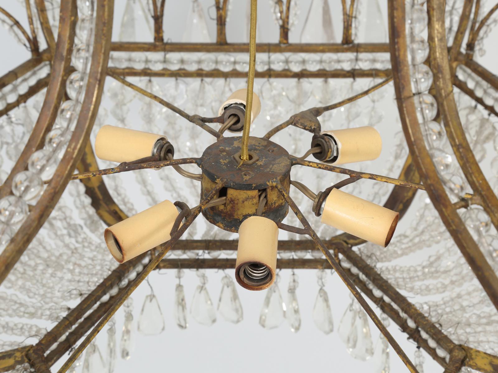 Antique Exceptional Six-Light Italian Chandelier with Original Canopy 3