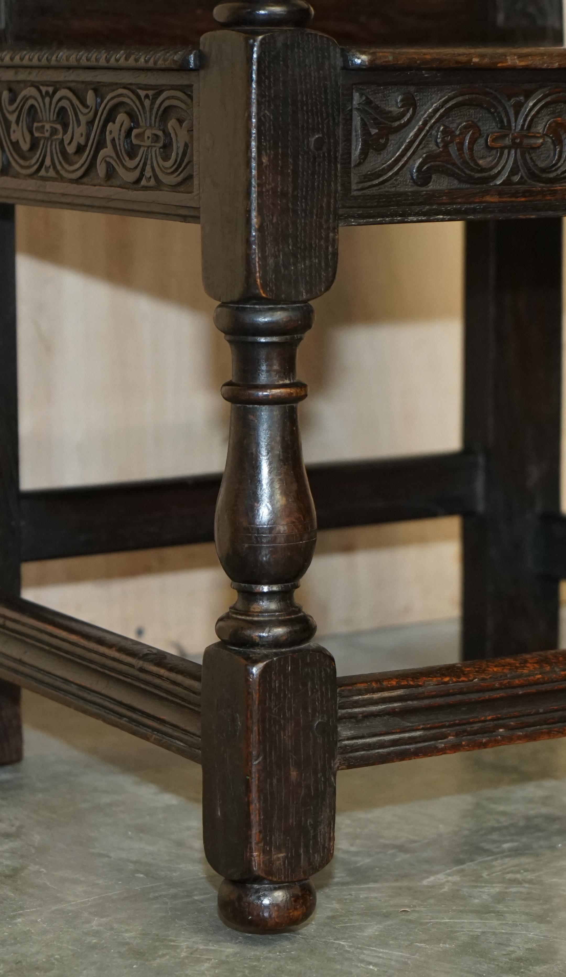 Antique Exceptionally Rare 1686 Dated Wainscot Armchair Northern England Oak For Sale 8