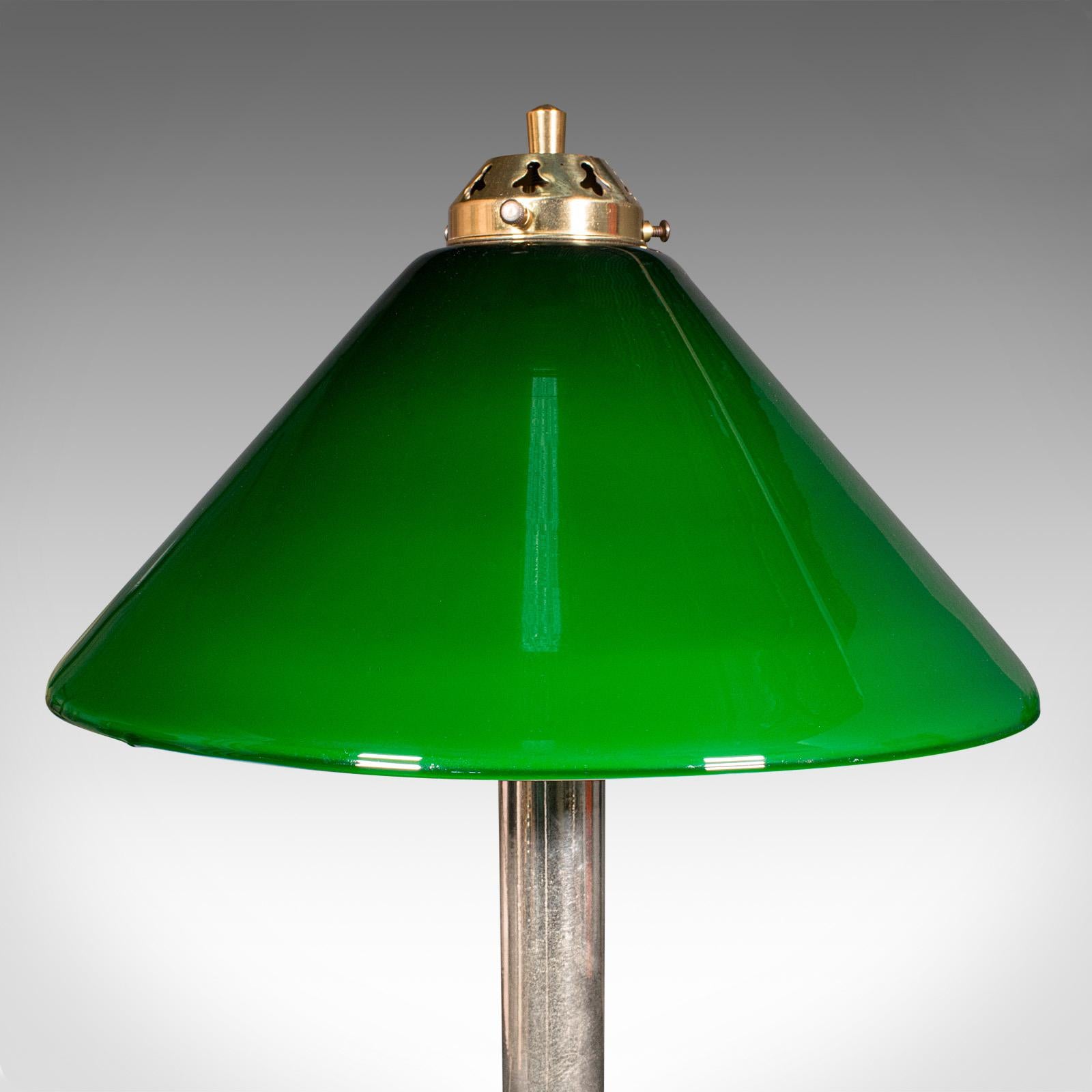 Antique Executive Desk Lamp, English, Brass, Glass, Table Light, Edwardian, 1910 In Good Condition In Hele, Devon, GB