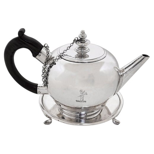 Antique Exeter George I Sterling Silver Teapot on Stand 1724 Provincial