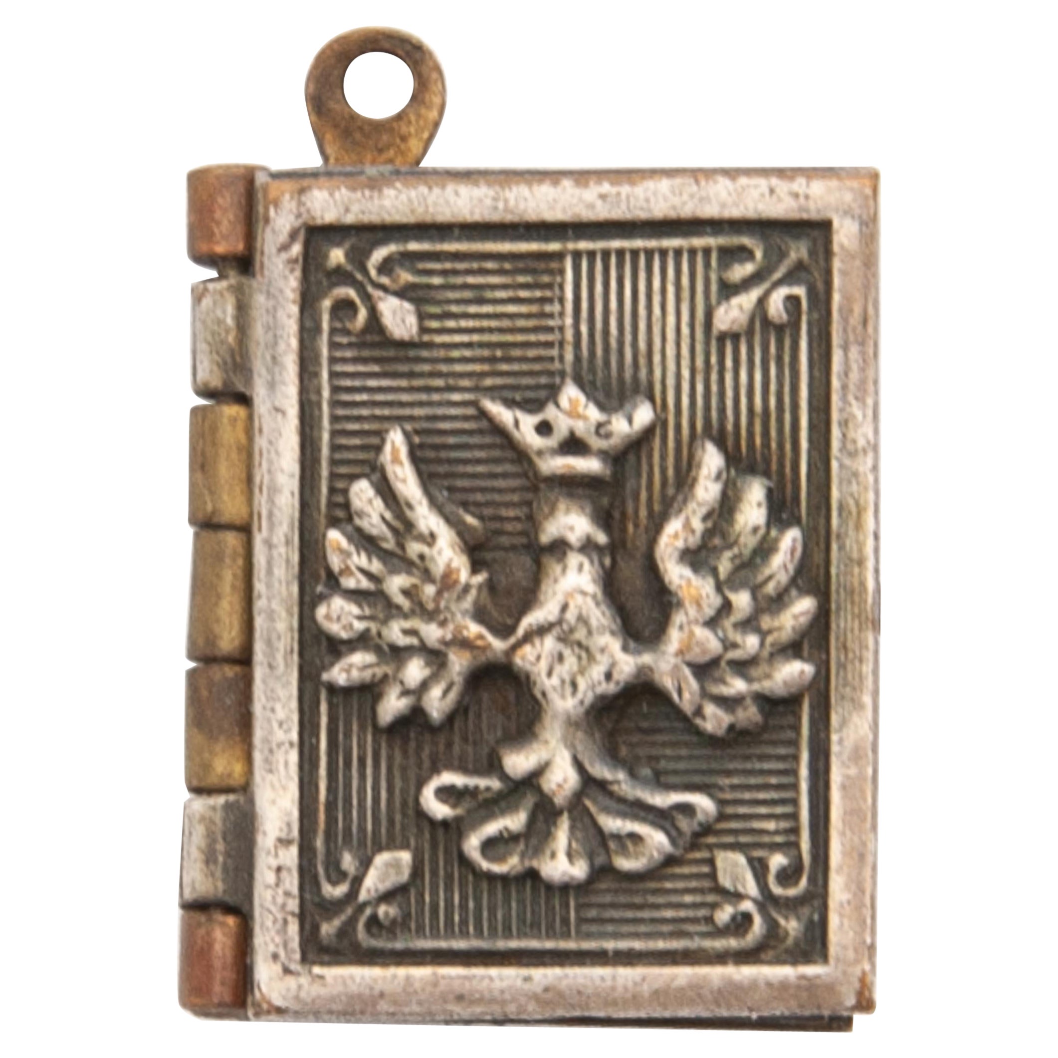 Antique Exhibition of Paris Silver Miniature Book Charm, France 1900