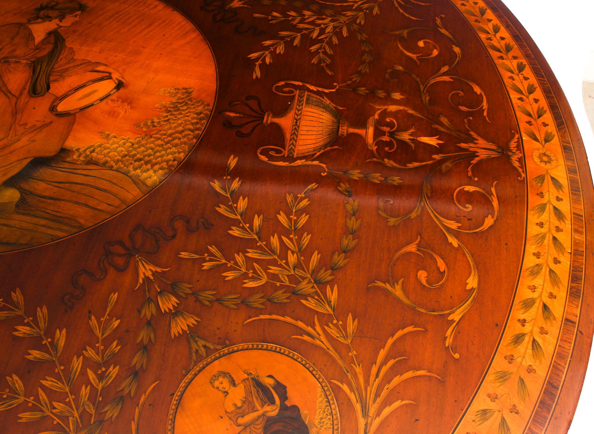 Antique Exhibition Quality English Mahogany Marquetry Centre Table, 19th Century 5