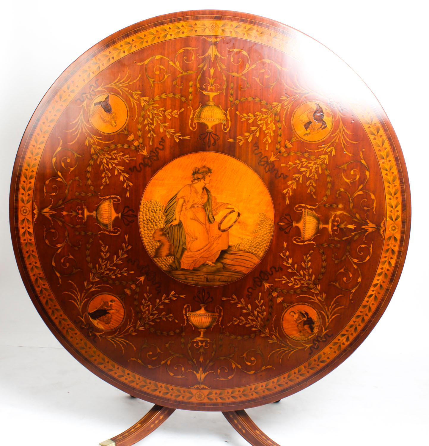Antique Exhibition Quality English Mahogany Marquetry Centre Table, 19th Century 6