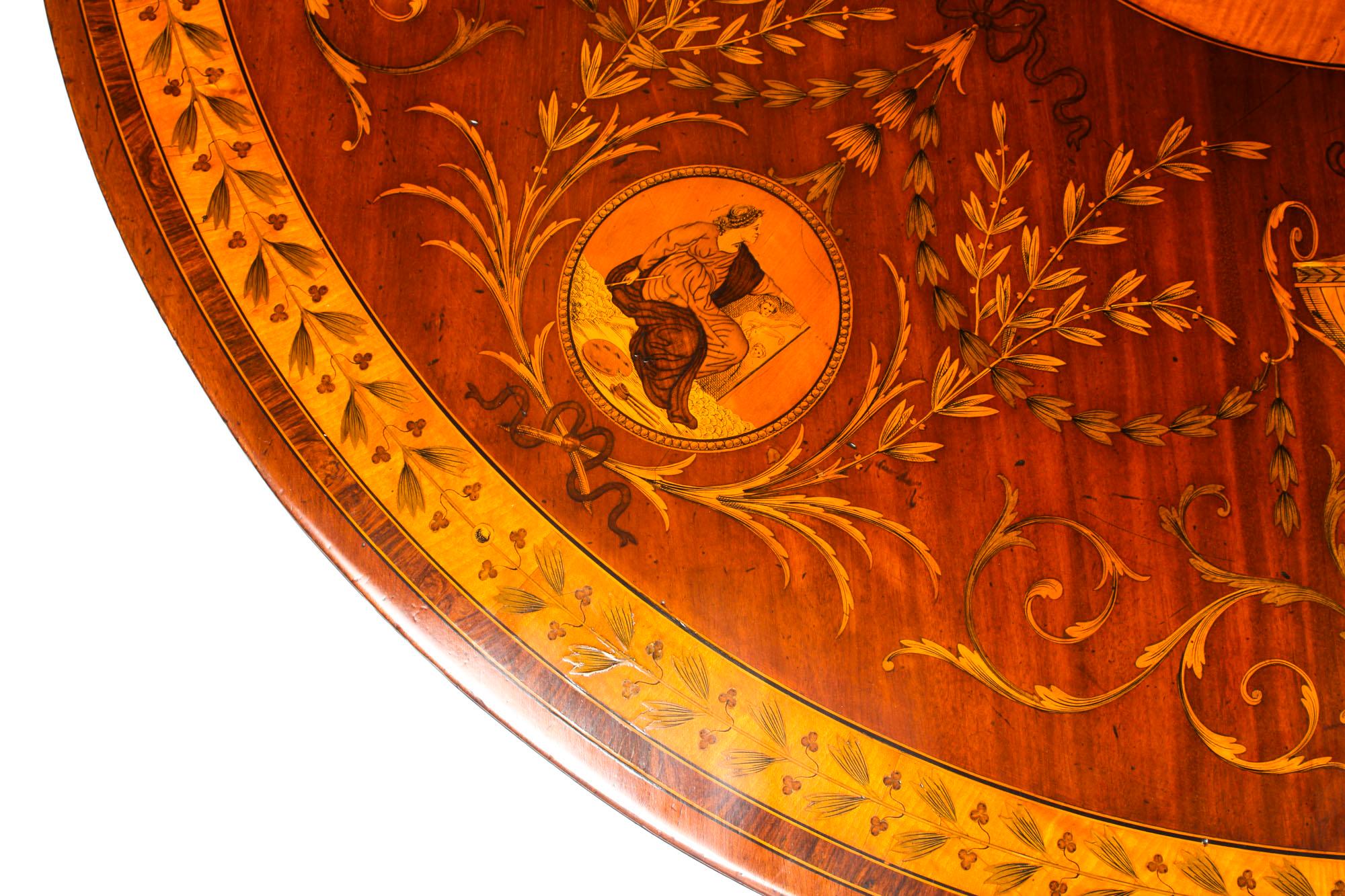 Antique Exhibition Quality English Mahogany Marquetry Centre Table, 19th Century 8