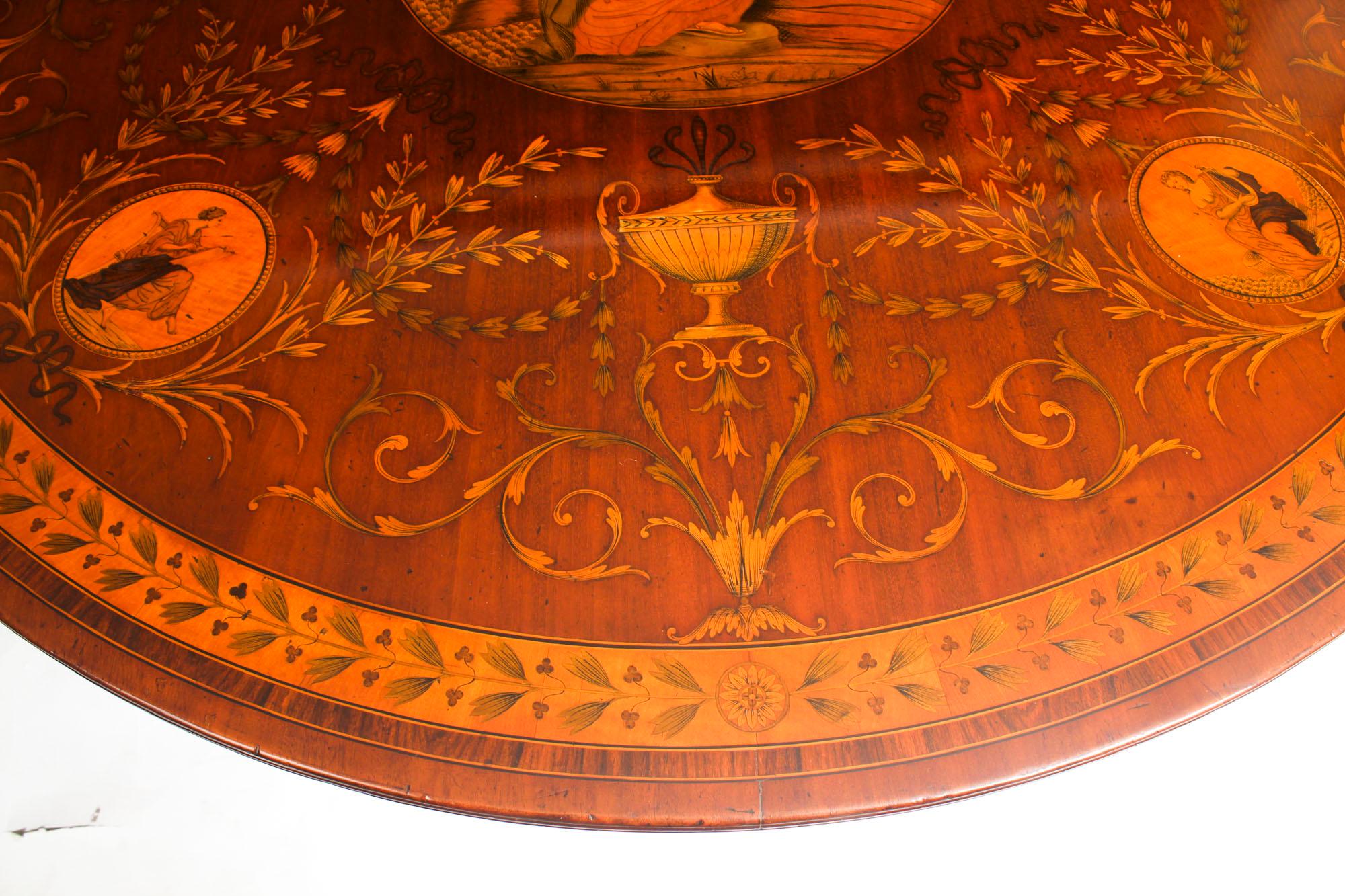 Antique Exhibition Quality English Mahogany Marquetry Centre Table, 19th Century 1