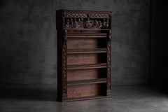 Antique Expressive Carved Bookcase, France, 19th Century