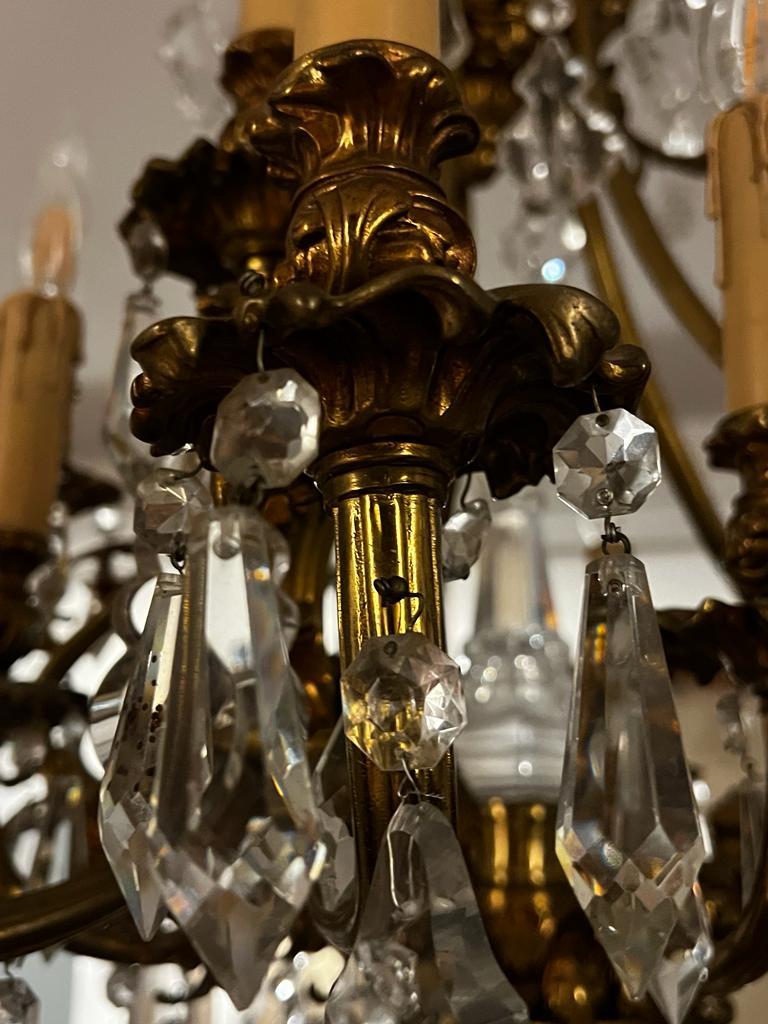 Gilt Antique Exquisite 20 lights Baccarat Crystal Chandalier  For Sale