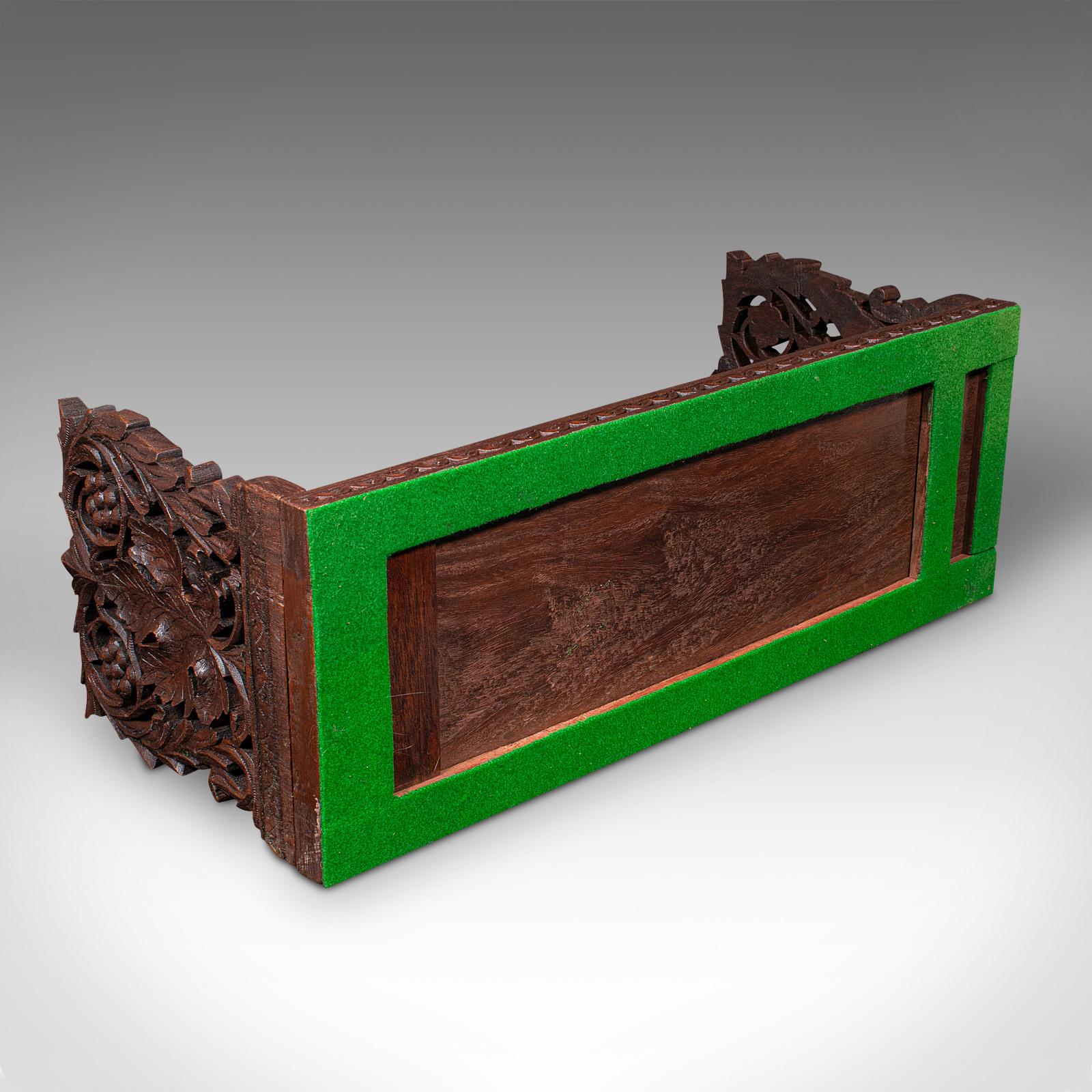 Antique Extending Book Slide, Anglo Indian, Carved Teak, Novel Rest, Victorian For Sale 4